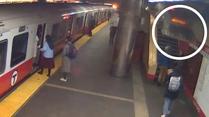 Close call: subway ceiling collapses narrowly missing lucky passenger