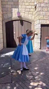 Peter Pan, Wendy Darling and Alice play Simon Says at Disneyland