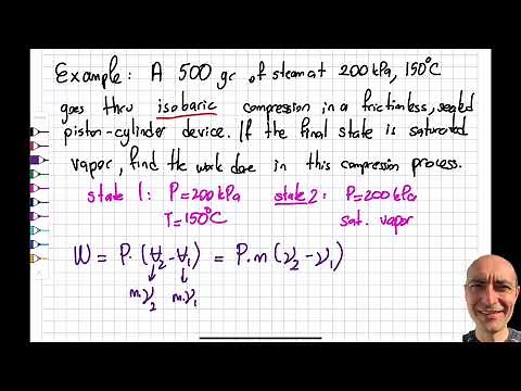Thermo 4.4 - Isobaric Process - Boundary Work - Solved Example Problem