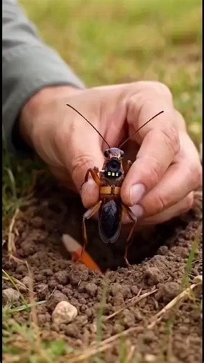 Field Cricket POV: Inside a Giant Underground Burrow with a Tiny Mounted Camera 🦗 #wildlife #pov