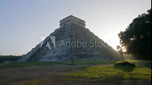 Chichen Itza ruins in Mexico, Observatory, ball court and pyramid