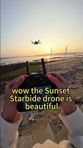 Follow the drone to chase the sunset with Karuisrc600GPS 4.5'' Remote Control #drone #dji #djimini2