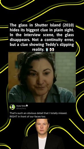 The glass in Shutter Island (2010) hides its biggest clue in plain sight. In the interview scene