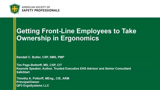 Getting Front-Line Employees to Take Ownership in Ergonomics