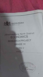Economics Research Project (Grade 10, Term 2)Total Marks: 50... | Filo