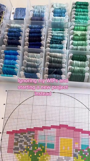 There’s something so satisfying about starting a new project, especially if you have a lot of half finished pieces you should be working on instead. #crossstitch #craftproject #embroidery #unfinishedobject #wip #crossstitching