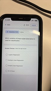 Which variation of linear model listed below is used for classi... | Filo