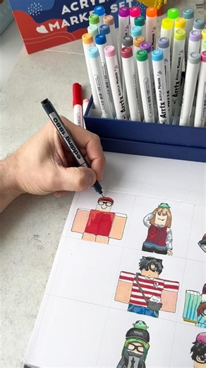 Drawing your #roblox avatar in sketchbook with #acrylicmarkers #art #robloxavatar