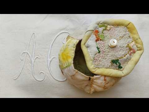Making a Small Fabric Basket with Eco-Dyed Fabric | Slow Stitching & EPP