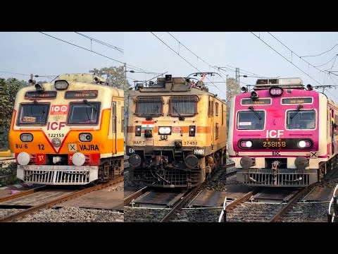 🔥CRAZY TRAIN CROSSING | Early Morning Electric Local Trains in Action | Indian Railways
