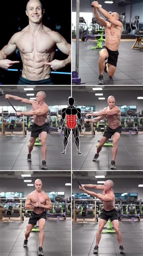 Alex Lueth | #1 Natural Online Coach on Instagram: "Athletic core exercises! Here are some cable core exercises you can add to your routine. Top right: Half kneeling cable chop (high to low) Middle left: Split stance high to low rope chop Middle right: Split stance rope lateral chop Bottom left: Split stance Pallof press Bottom right: Cable rotation to Pallof press DM me “SHRED” to work with me 1-on-1! Supplements I take @transparentlabs Save with code ‘ALEX’ #abs #core #sixpack"