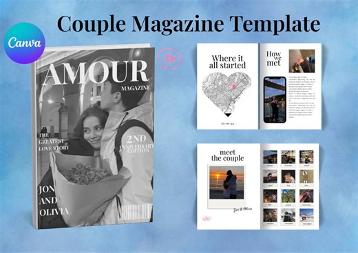 Revista de Pareja – Plantilla editable en Canva - Etsy España