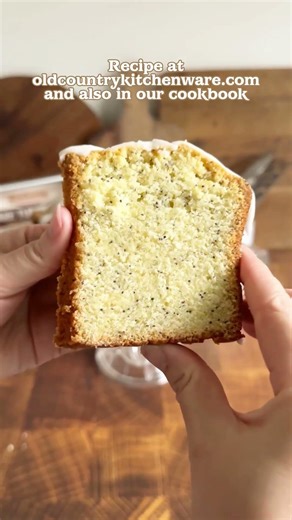 Mile High Lemon Poppyseed Pound Cake - Pan and cookbook available at oldcountrykitchenware.com