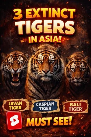 🤯 3 Extinct Tiger 🐅 Species in Asia continent in Holocene. #information #factsinhindis