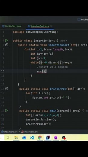 Insertion Sort in Java 🧩 | DSA Coding Shorts #InsertionSort #Java #DSA #interviewpreparation