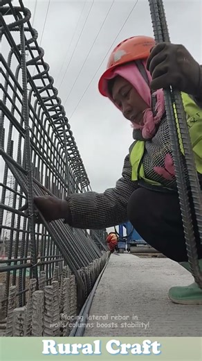 Placing lateral rebar in walls/columns boosts stability! #rebars