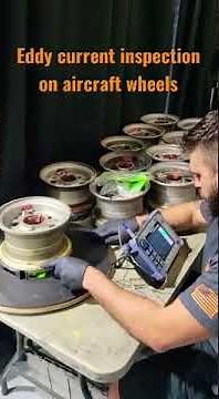 Eddy current inspection on aircraft wheels - #ndt #aviation #inspection