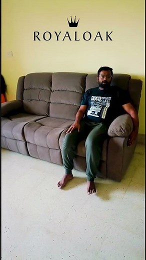 Royaloak Muar Malaysian Fabric Recliner Two Seater - Grey | Customer Review at Home & Feedback