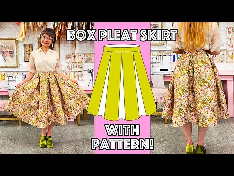 How To Sew A Box Pleat Skirt With Skirt Pattern!