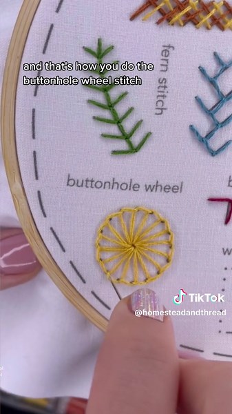 Buttonhole Wheel Stitch Sampler Tutorial