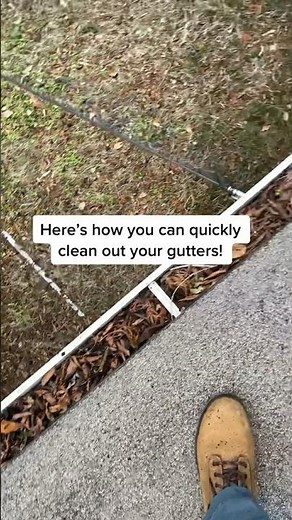 Here's how to clean out your gutters quickly! Remember, safety first! #DIY #gutters #blower