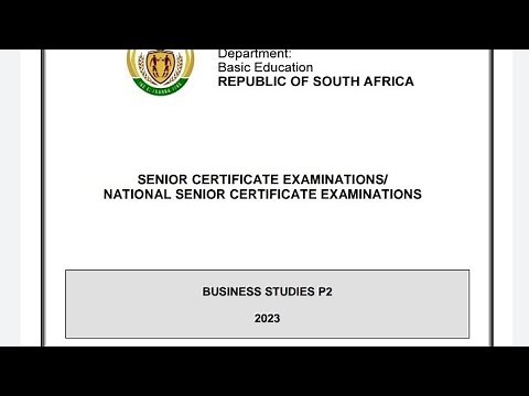 GRADE 12 BUSINESS STUDIES PAPER 2 NOVERMBER 2023 PAST EXAM