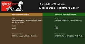Killer is Dead - Nightmare Edition Requisitos Mínimos e Recomendados 2026 - Teste seu PC 🎮