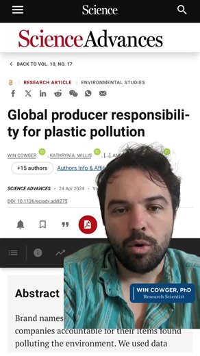 🚨Breaking news in the science world: just 56 companies make up more than half of global branded plastic pollution. Lead researcher, Dr. Win Cowger, breaks down the science and implications as world leaders negotiate a #PlasticsTreaty. Follow along for more science & solutions!