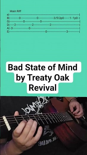 Bad State of Mind by Treaty Oak Revival- Acoustic Guitar Tab #shorts