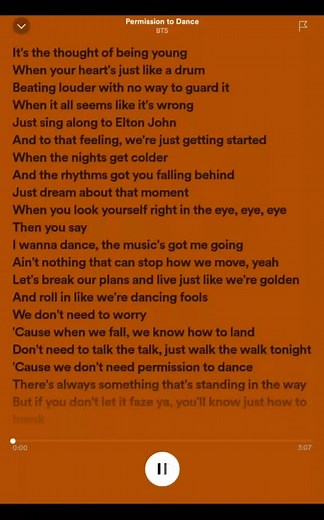 BTS_SONG_LYRICS (@bts_song_lyrics)’s videos with Permission to Dance - BTS