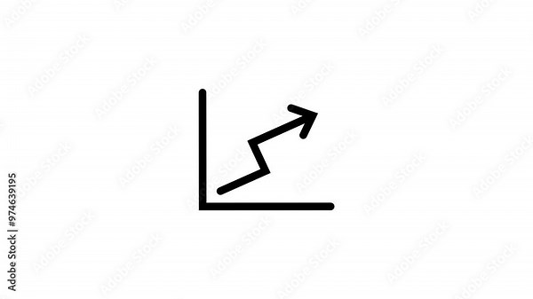 Business Graph Icon Animation – Trend Chart Analysis Visual