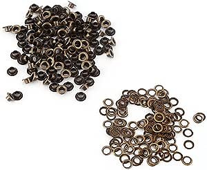 100pcs Metal Eyelets Kits, Small Grommets with Washers Fastener for Leather Craft DIY Sewing(6mm)