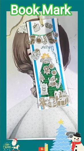 Christmas theme book Mark #shortvideo #challenge ‪@haldwaniartcraft‬
