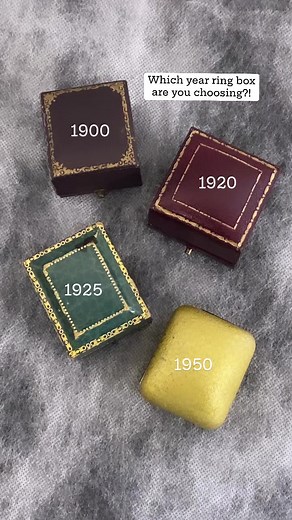 Which year ring box are you choosing?! All these rings made the days feel brighter 🤩💎 #ringbox #diamond #year #antique #vintage #diamondring #kunzite #engagementring #explorepage #reel | Estate Diamond Jewelry