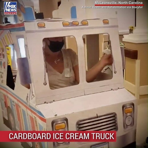 417K views · 1.1K reactions | A North Carolina nursing home is keeping residents happy with “Ice Cream Fridays,” with delivery being done by a cardboard ice cream truck powered by a mobility scooter. | Fox News | Facebook