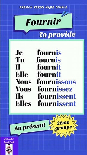 Conjugaison du Verbe Fournir (to provide ) au présent /Conjugation of the verb Fournir in present