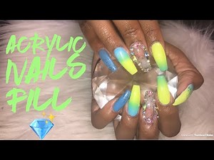 Acrylic Nails Tutorial | Ombre Nails w/ Bling
