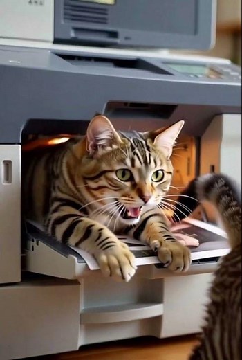 cats make the photo copy machines they home #fun #adorably #cat