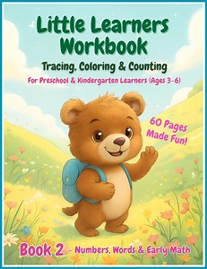 Little Learners Workbook – Book 2 Numbers, Words & Early Math | Counting, Shapes Patterns | Preschool Kindergarten Printable PDF - Etsy