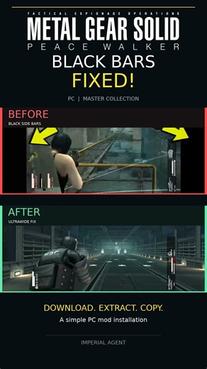 MGS Peace Walker Black Bars FIXED! | Ultrawide Before & After