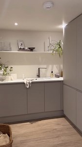 We've loved working with kitchen lover @yas.wyatt.home on her dream utility Our design team worked with Yasmin to create a perfect, neutral space to fit with the gorgeous aesthetic of her home. We can't wait for the kitchen reveal 🤫 🔍 Luna in Pebble | Magnet Kitchens