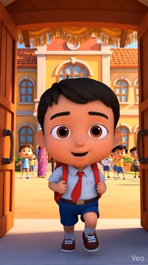 "Cute Baby First Day School 😍 | Emotional Cartoon Baby Video ❤️"