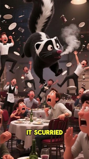 skunk drive by at restaurant #shorts #funnyshorts #cartoonshorts #animalshorts