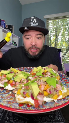 Fresh ceviche loaded with shrimp, lime, chile and all the flavor 🤤🔥 This might be one of the most satisfying mukbangs yet. Would you destroy this plate? #Ceviche #CevicheMukbang #Mukbang #SeafoodMukbang #foodie