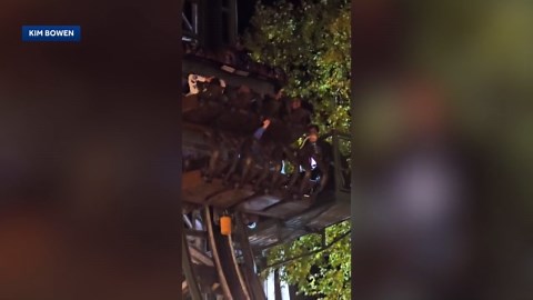 Raw video: Riders removed after roller coaster stops at Canobie Lake Park