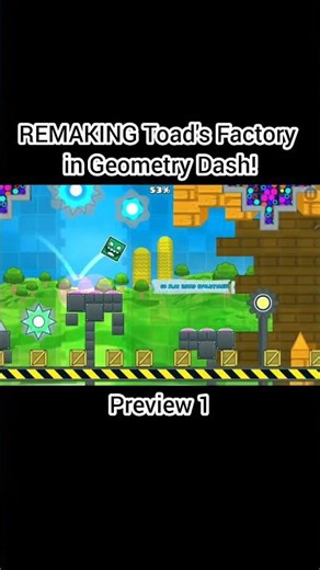 REMAKING Toad's Factory in Geometry Dash! #geometrydash #gd #shorts #mariokart