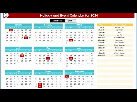 Dynamic Holiday and Event Calendar in Google Sheet | Step by Step tutorial