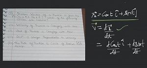 Position Vector of a Particle is given By \vec{r}=\operatorname... | Filo