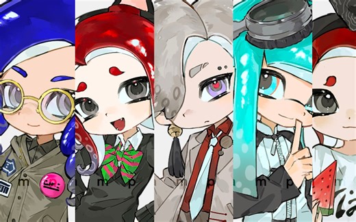 【Splatoon3】喷喷小头像五枚（绘画过程/procreate）