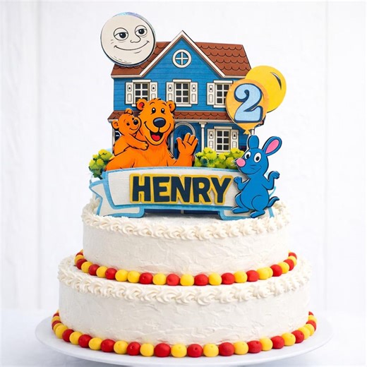 Bear in the Big Blue House Cake Topper: Personalized Birthday Decoration - Etsy